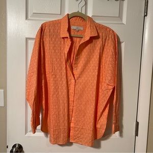 LOFT orange button down